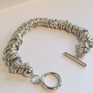 Sideways sterling Rolo bracelet